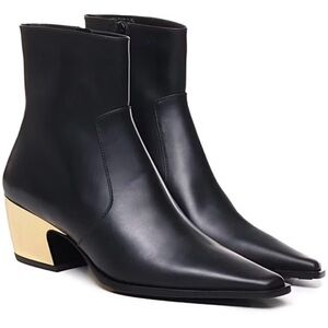 Bottega Veneta Tex Ankle Boot Chromed Heel Black and
Gold